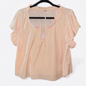 FREE PEOPLE “Terese” Top In Pink Velvet NEW!